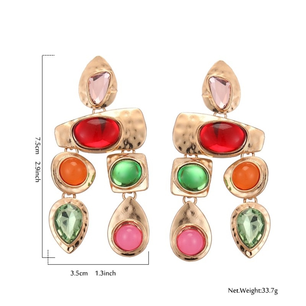 Gold Multicolored earrings - Picture 6 of 6